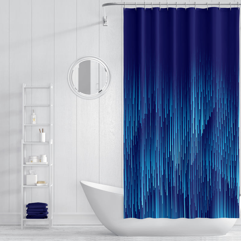  Bath Curtain Blue, Chic Shower Curtain Set W47xH79IN