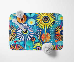 Painted Daisy Floral Bath Mat