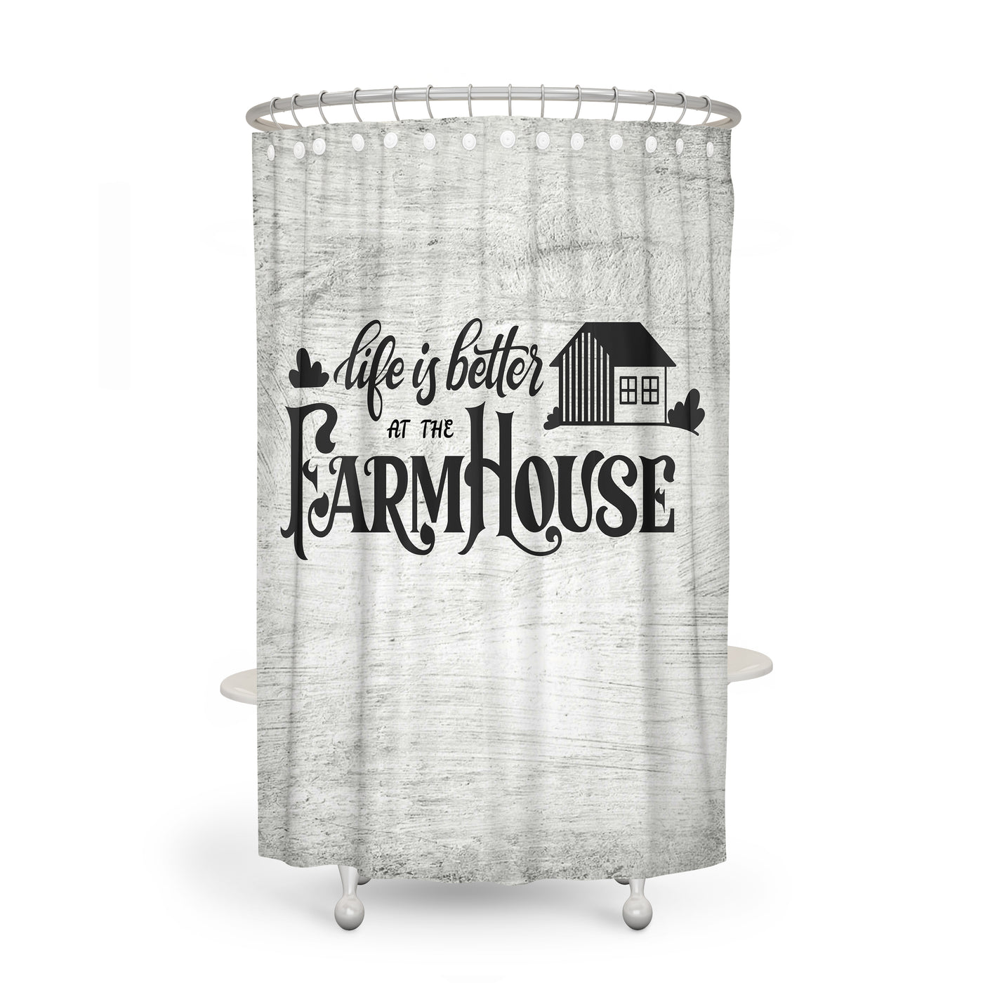 Farmhouse Shower Curtain Set with 12 Hooks, Rustic Bathroom Decor (70 –  Farmlyn Creek