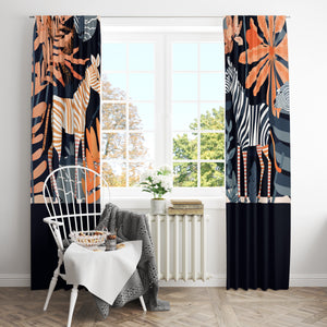 Modern Zebra Window Curtains Custom Sizes Available